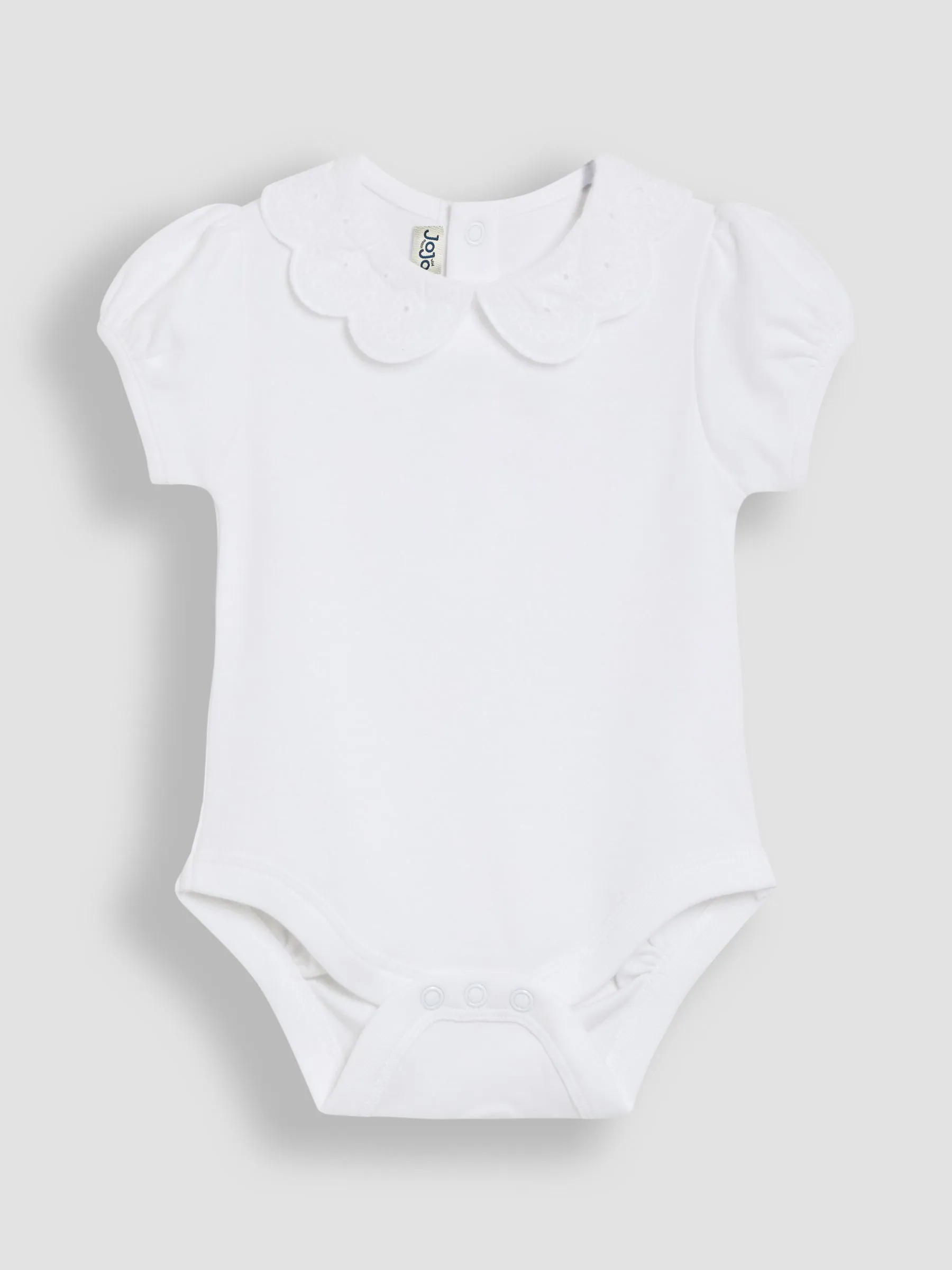 Wit - JoJo Maman Bébé Broderie Collar Bodysuits