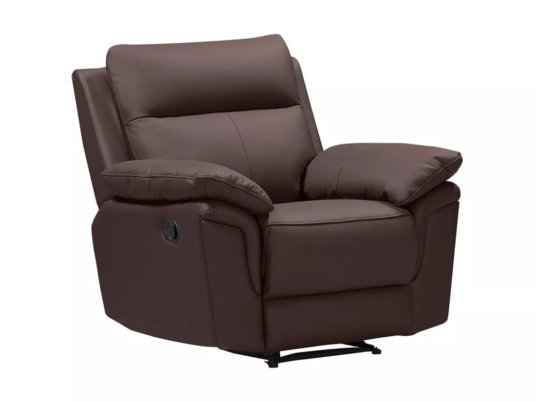 Fauteuil relax en cuir de buffle PAKITA - Marron