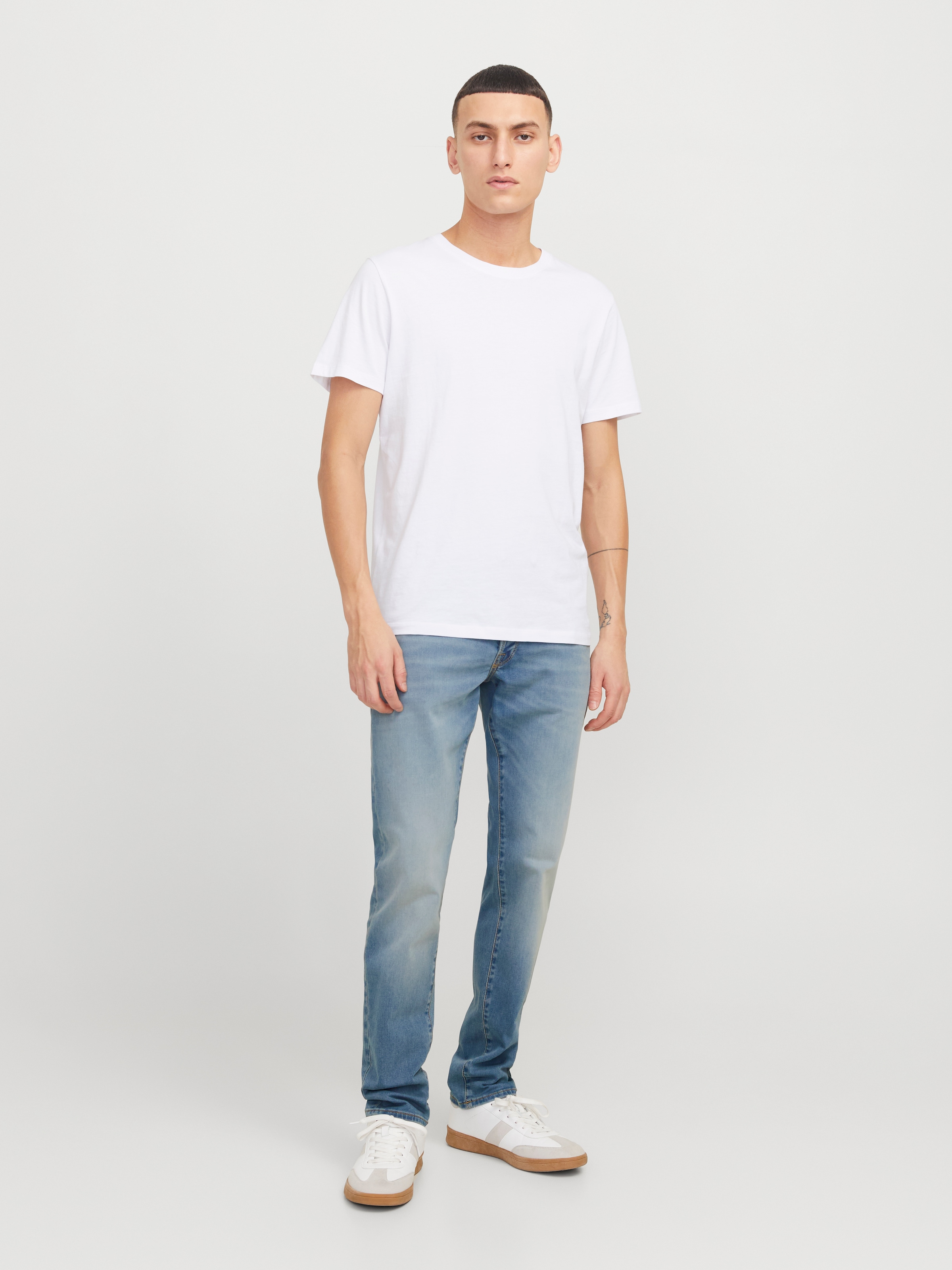 Jack & Jones Tapered-fit-Jeans »JJIMIKE mit Stretch, Used-Look und bequemer Passform« mit Abriebeffekten