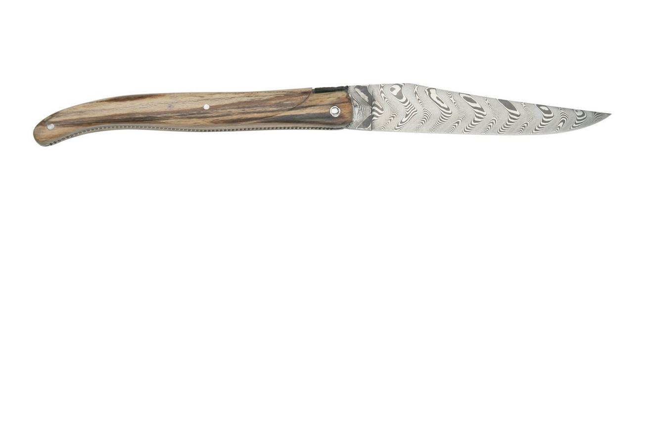 Laguiole en Aubrac Le Perlé 12 cm L0512WA6J3DB Balbach Damast Full Handle beukenhout