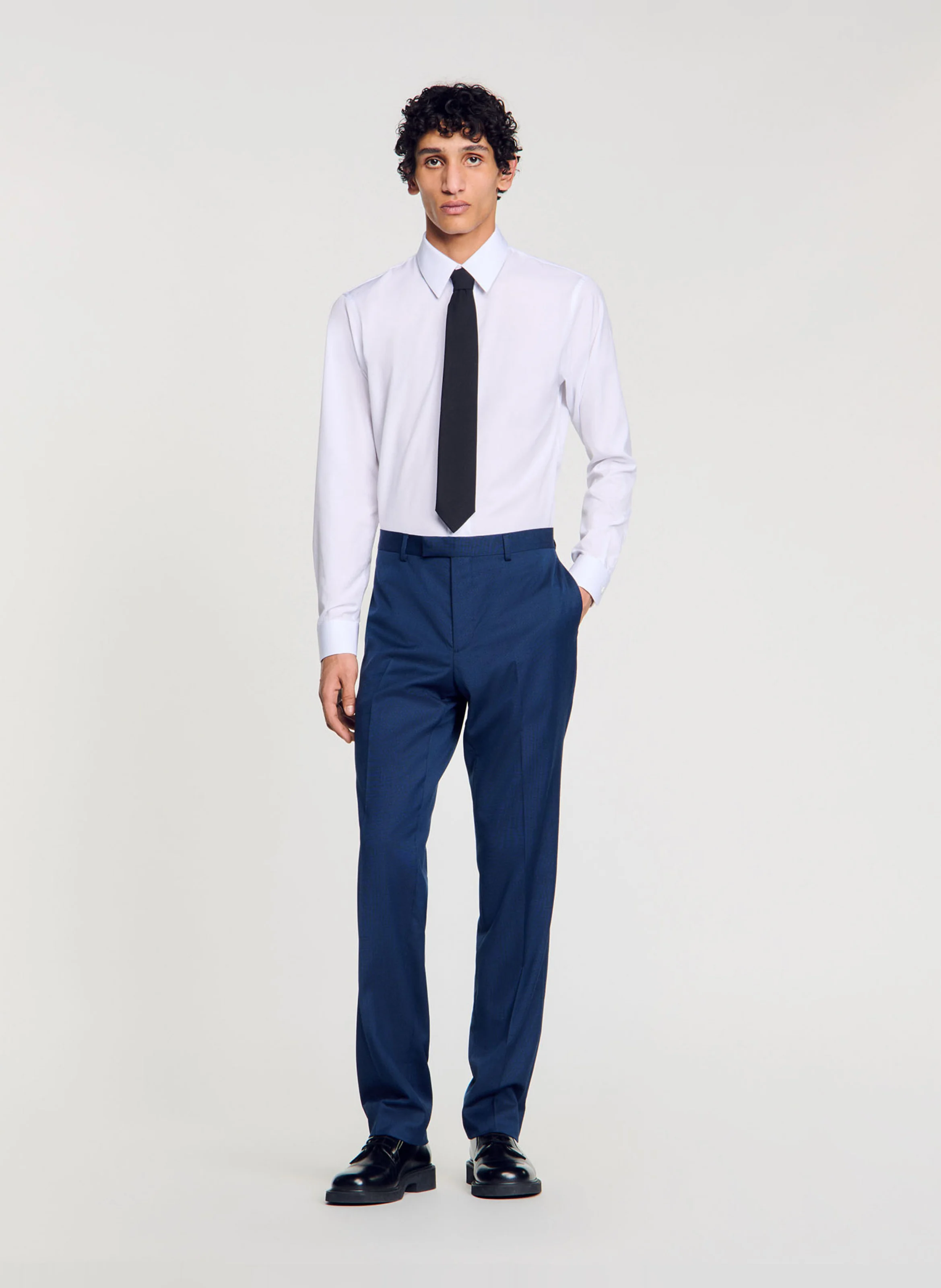 Pantalon de costume en laine| Bleu