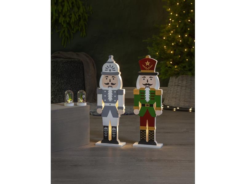 Star Trading LED-Figur Nussknacker, 9 cm, 2 Stück Nussknacker im Wald