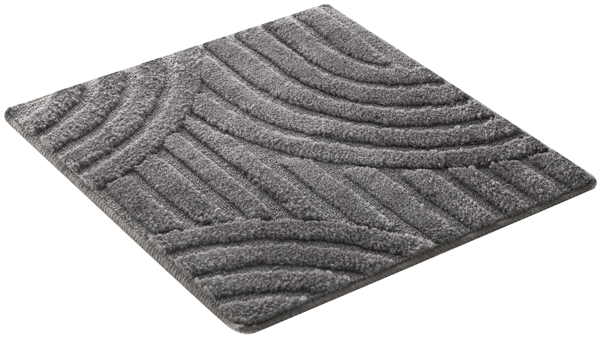 my home Badematte »Regona Scandi, Badvorleger, Badezimmer Teppich, Duschvorleger« Höhe 10 mm rutschhemmend beschichtet strapazierfähig Badteppich, Uni Farben, Hoch-Tief-Effekt, modernes Muster, Zen