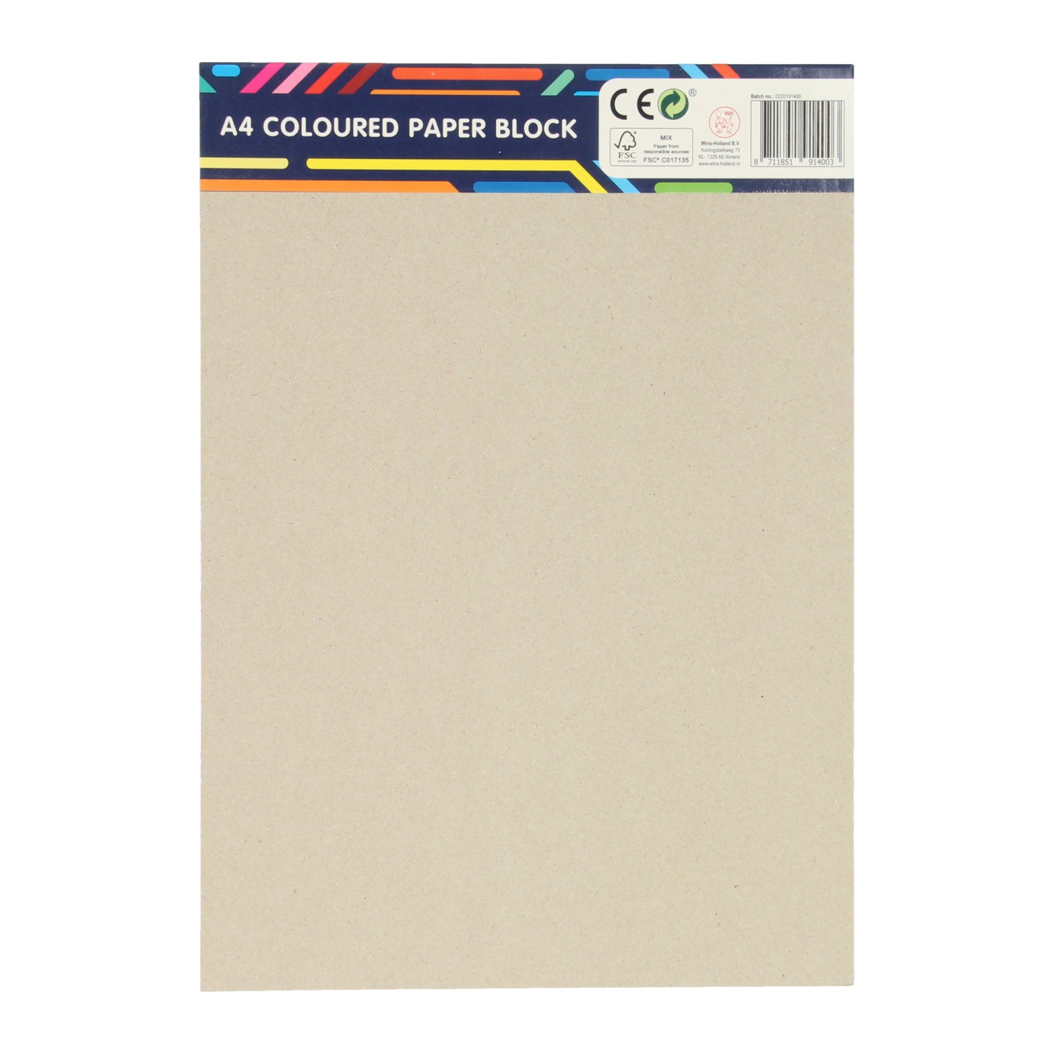 Blok Gekleurd Papier A4