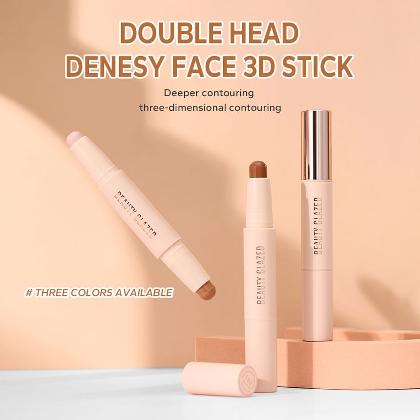 BEAUTY GLAZED - Highlighter & Contour Dubbelkoppige Stick - 3 tinten