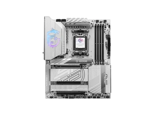 MSI MPG X870E EDGE TI WIFI - Bundkort - ATX - Socket AM5 - AMD X870E Chipset - USB4, USB-C 3.2 Gen 2x2, USB-C 3.2 Gen2, USB 3.2 Gen 2, USB 3.2 Gen 1 - 5 Gigabit Ethernet, Wi-Fi 7, Bluetooth - onboard grafik (CPU påkrævet) - HD Audio (8-kanaler)