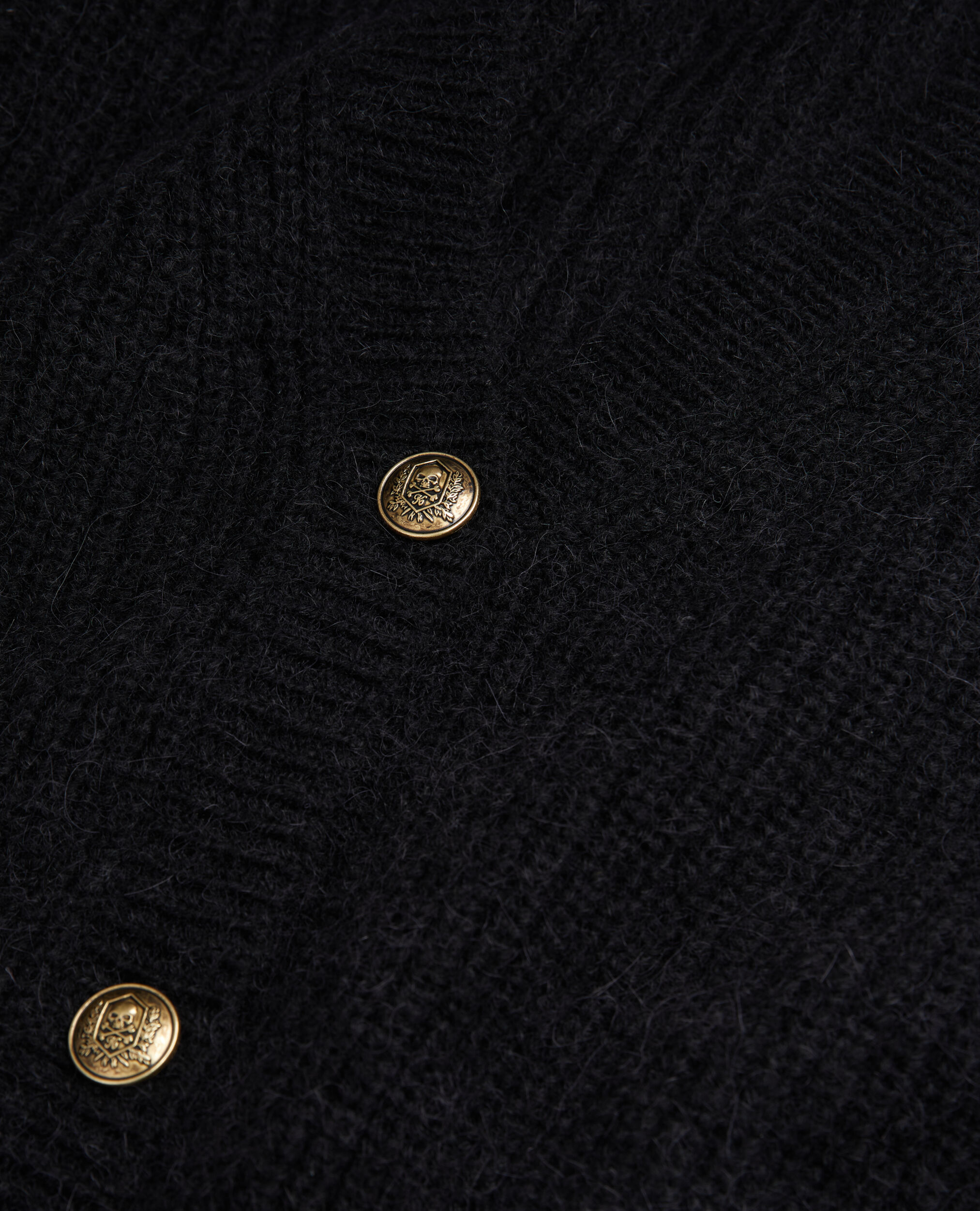 Cardigan noir en laine mélangée