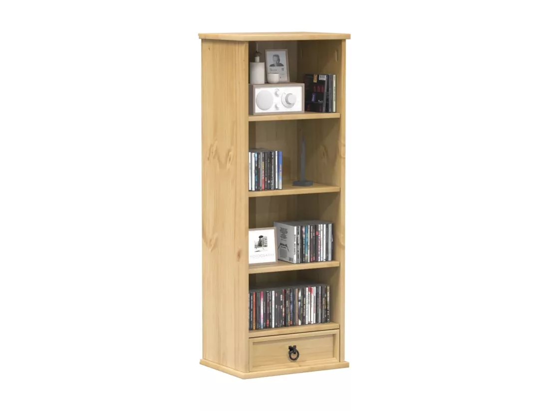 Armoire à CD Corona 40x30x110 cm bois de pin massif