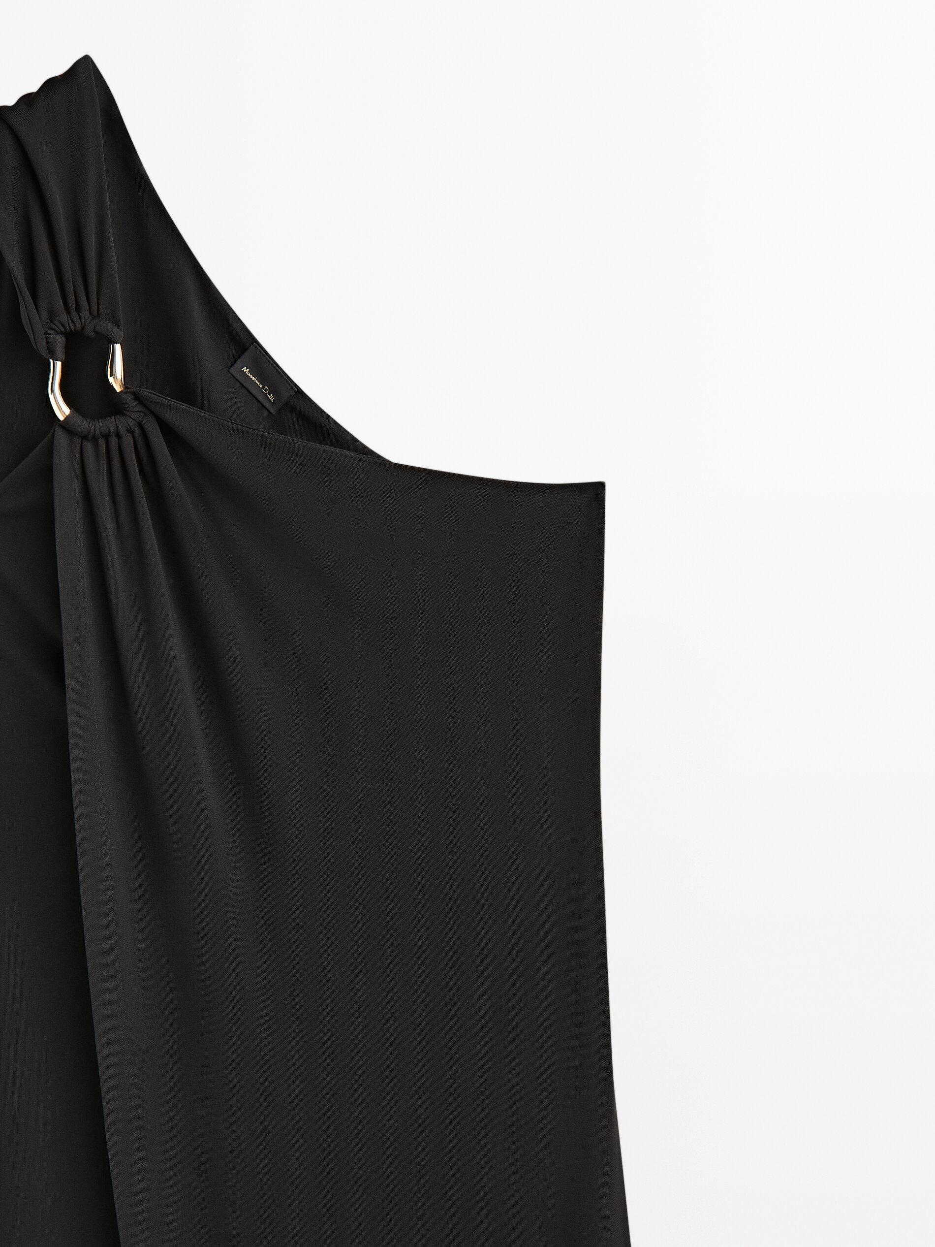 Vestido assimétrico com detalhes - PRETO