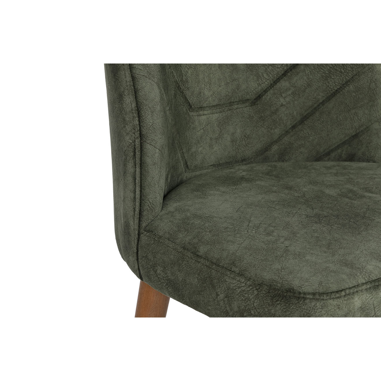 Wooden Art 2 Chaises Dallas noyer/vert foncé - 90x50x49 cm