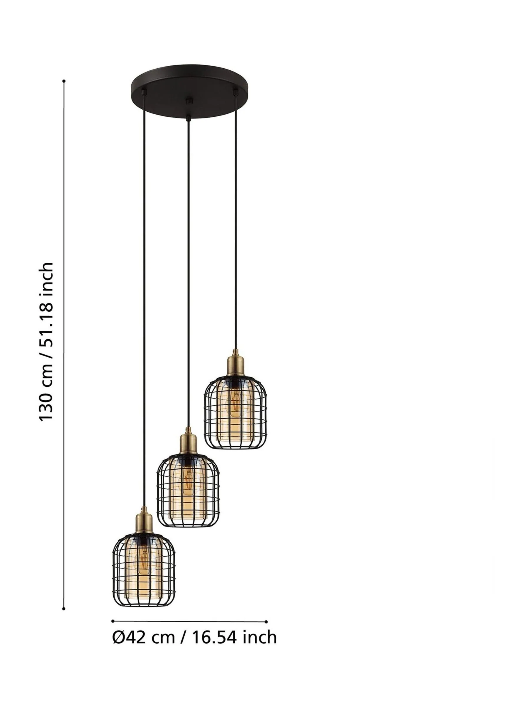 Eglo Chisle 3 plafondlamp van metaal en glas