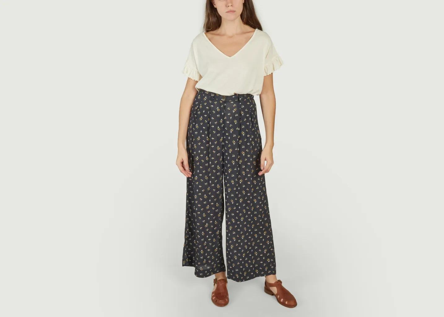 Pantalon Palazzo À Fleurs Emile & Ida