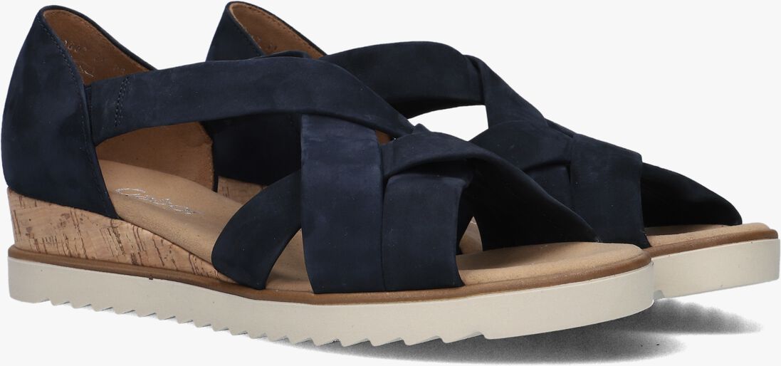 blauwe gabor sandalen met hak 782
