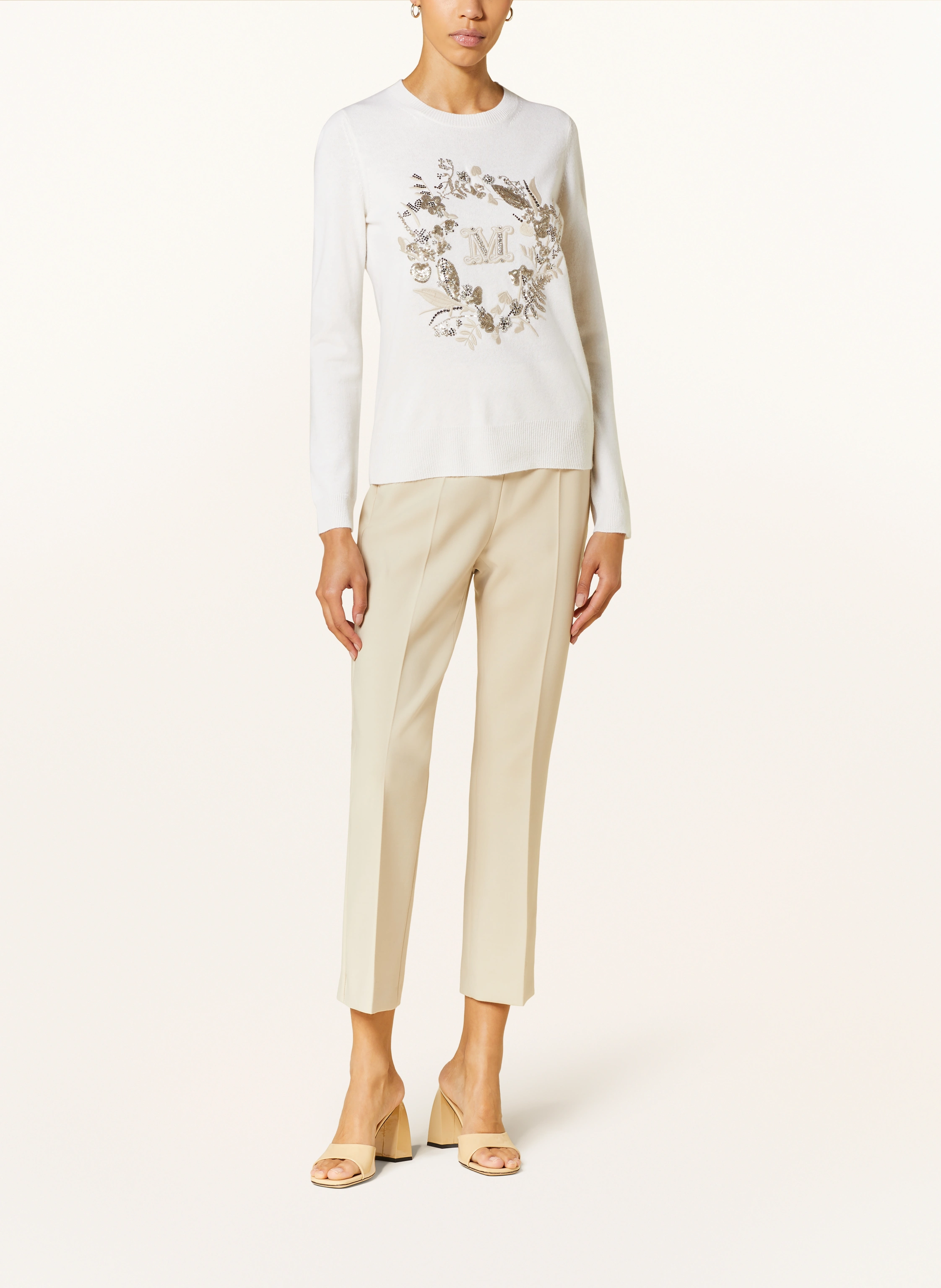 Max Mara Pullover BARI mit Cashmere und Schmucksteinen