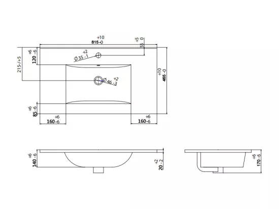 Meuble de salle de bain suspendu strié avec vasque à encastrer - Beige - 80 cm - ZEVARA
