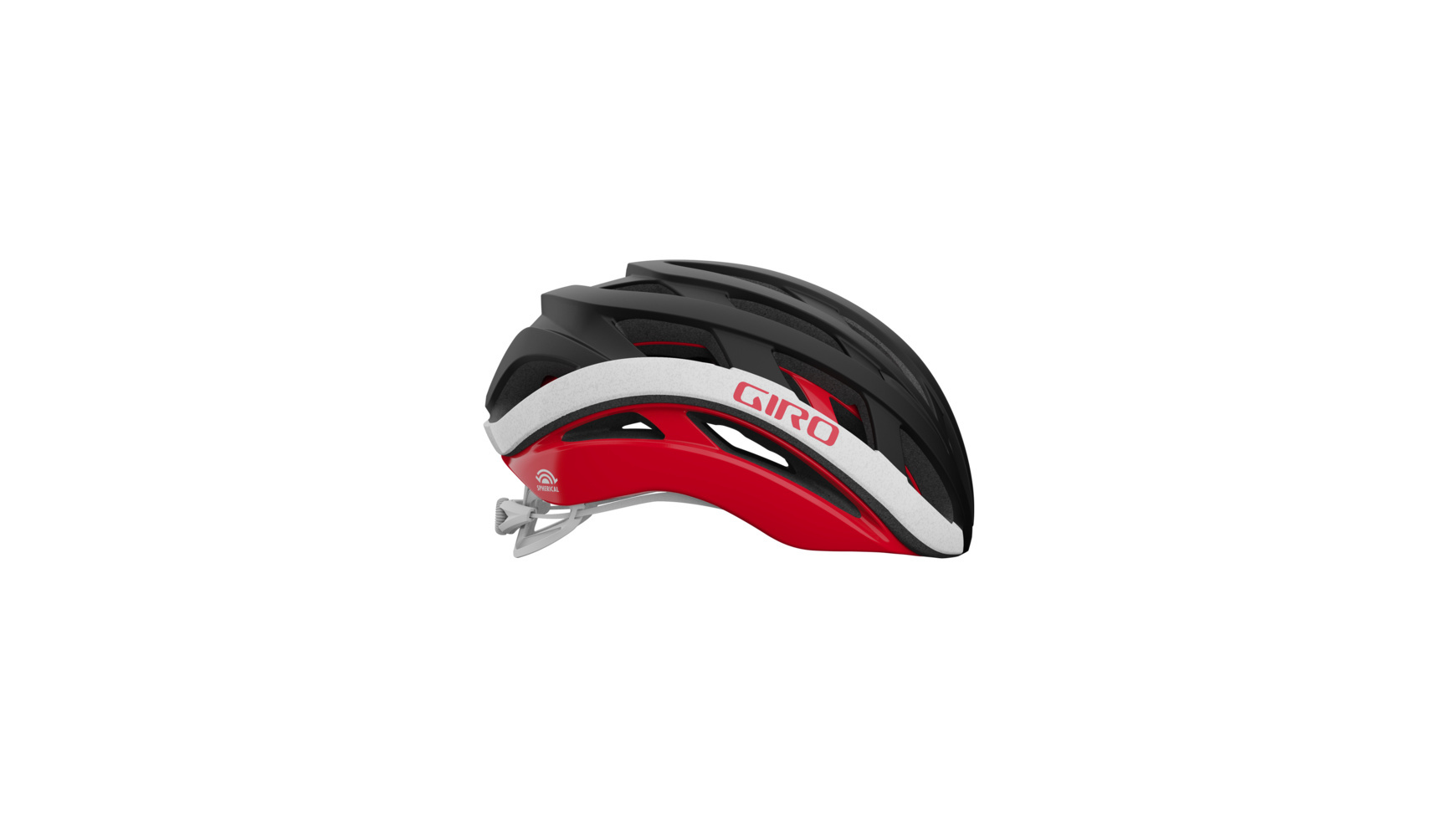 Giro Helios Spherical Race Fietshelm Mat Zwart/Rood/Wit