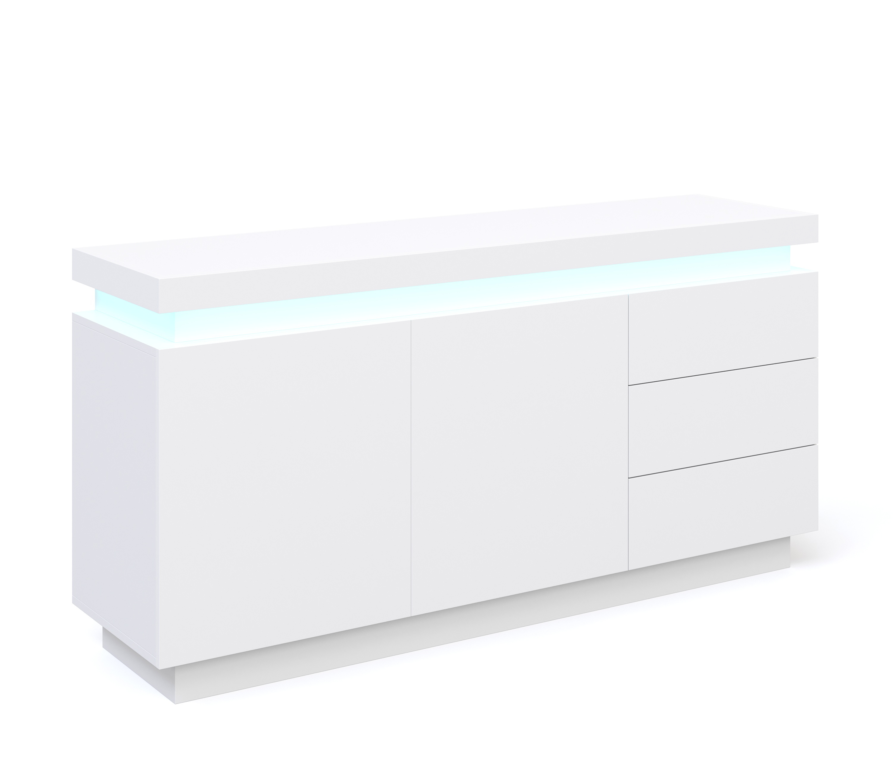 Sideboard LED ELVIO 150 x 75 cm weiss