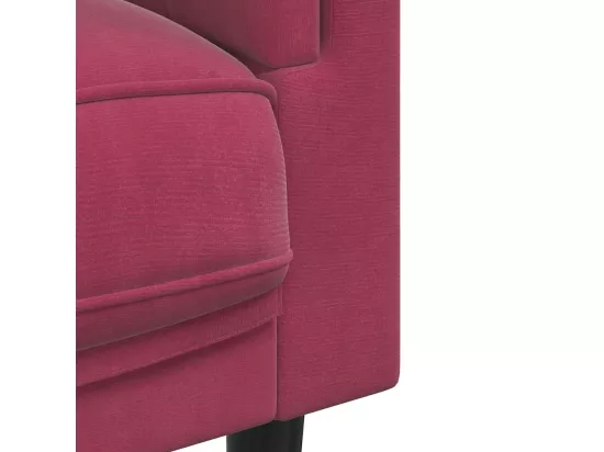Canapé avec coussins 2 places rouge bordeaux velours