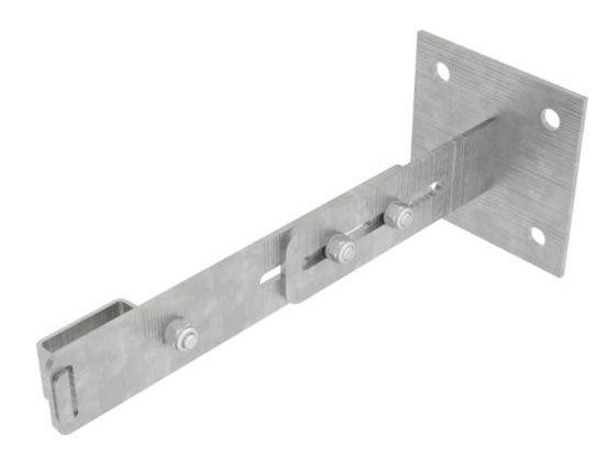 MUNK verstelbare wandbeugels met klembeugels, roestvrij staal, wandafstand 275-375mm