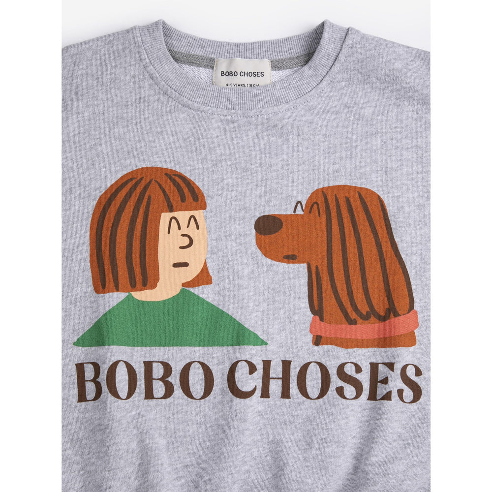 Køb Bobo Choses Heather Grey Friends In A Pickle Sweatshirt