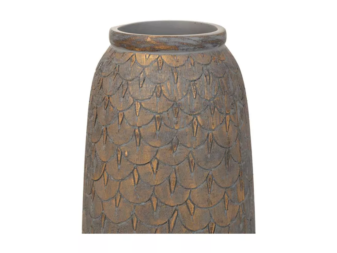 Vase en polyrésine marron 15x15x31h