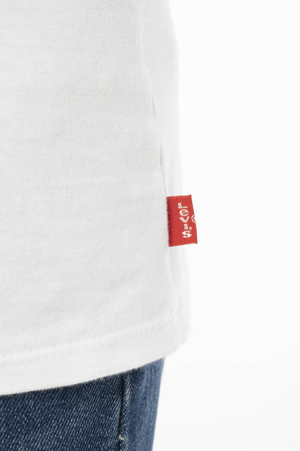 Levi's T-shirt met logo wit/rood/donkerblauw