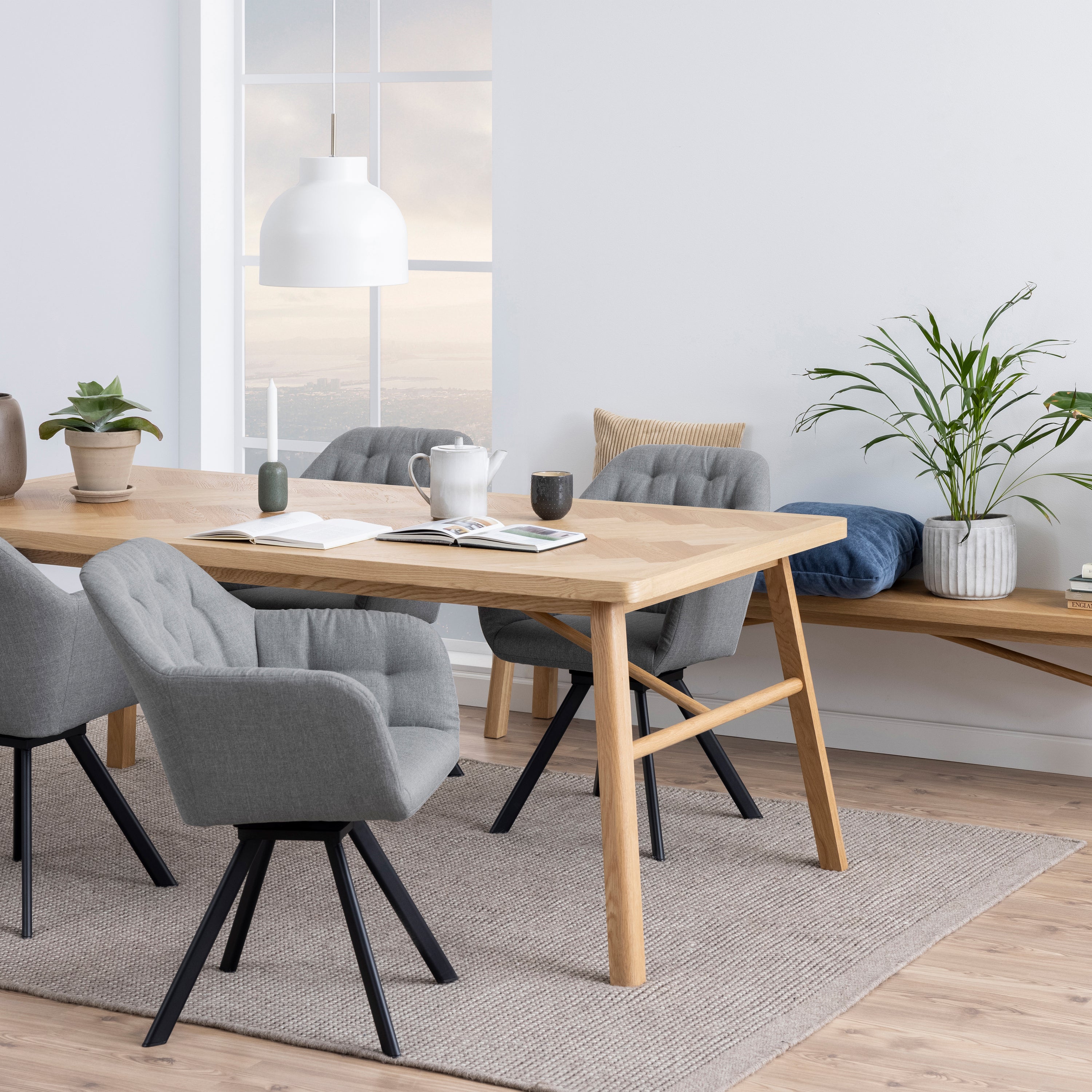 by fonQ  Tekla Eettafel Visgraat - 200 x 100 cm - Oak