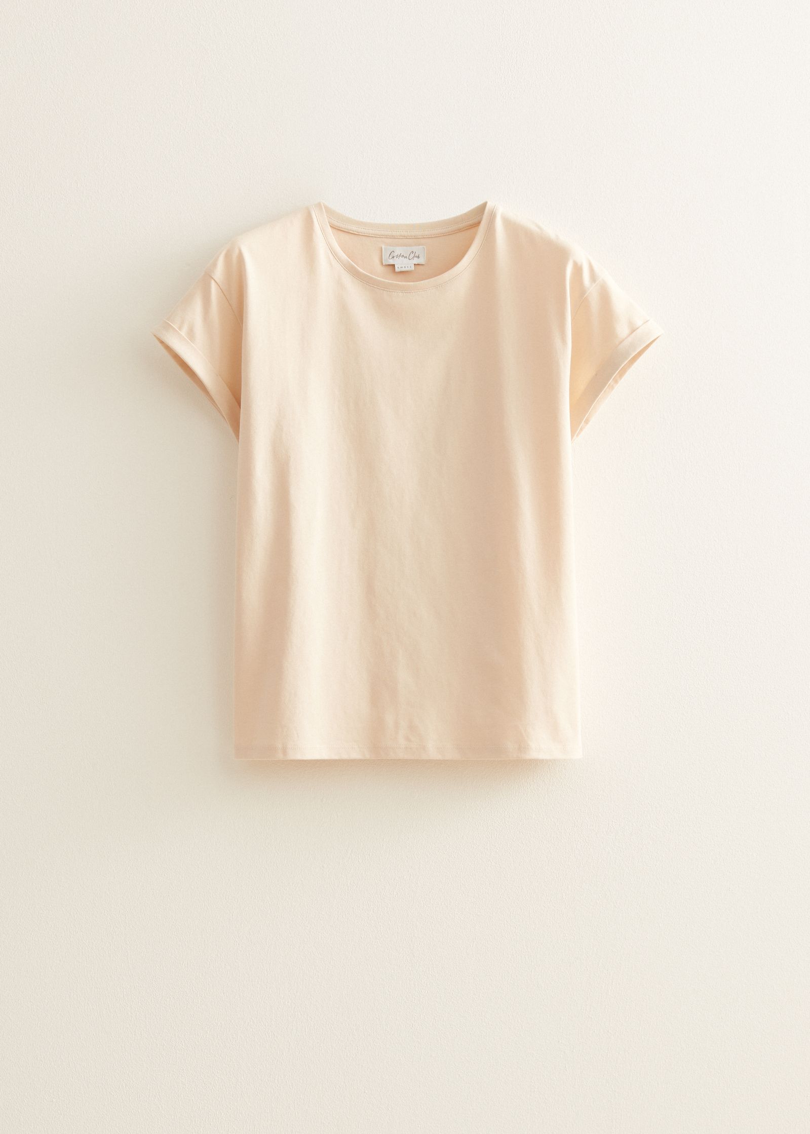 Basic T-shirt met opgerolde mouw