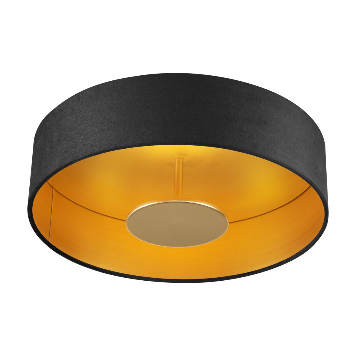 Moderne plafondlamp zwart velours incl. LED 3-staps dimbaar - Bredow