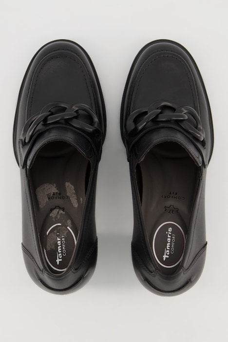 Tamaris Comfort Leder-Loafer, Wechselfußbett, recycelt