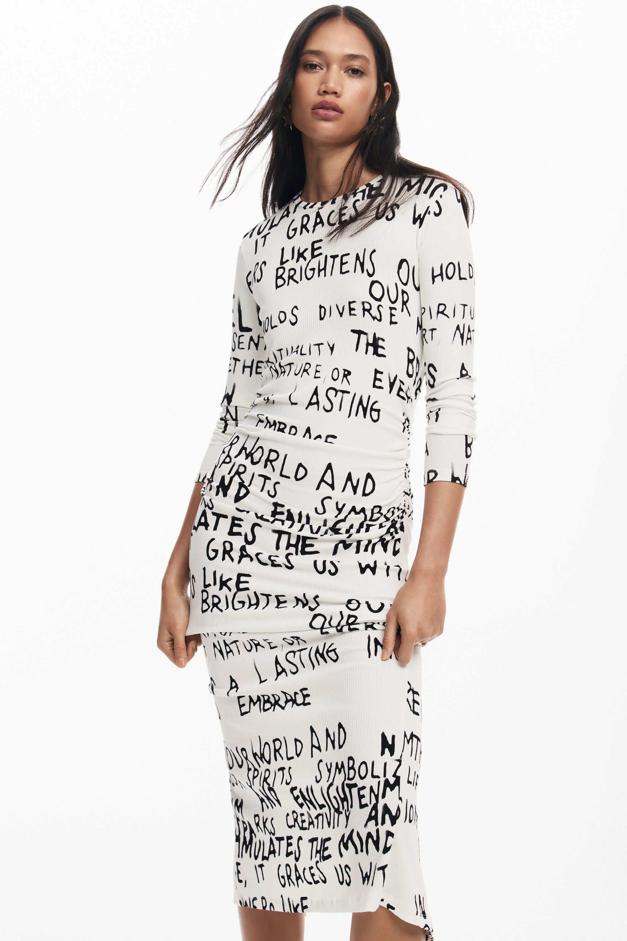 Vestido midi frase