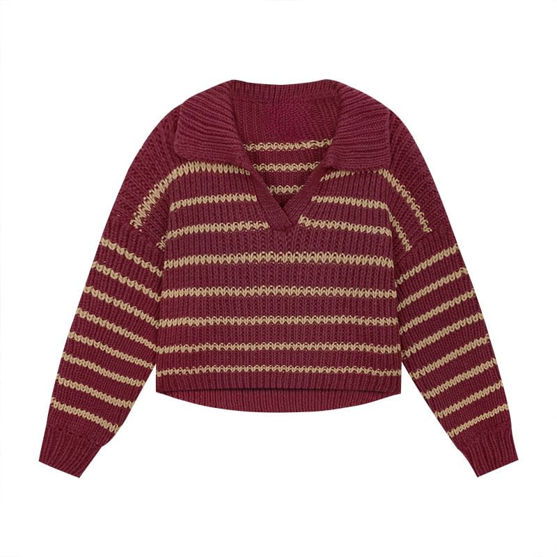 Cossita - Gestreepte Crop Polo Trui