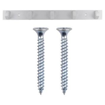 Kapstok 5 haken Kristel aluminium 360 mm