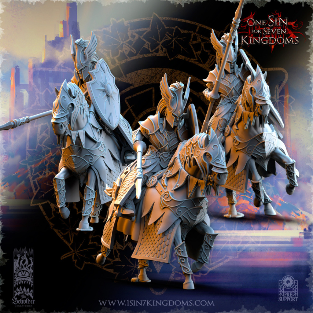 The Beholder Miniatures - Elfes - 6 Chevaliers d'Ashur