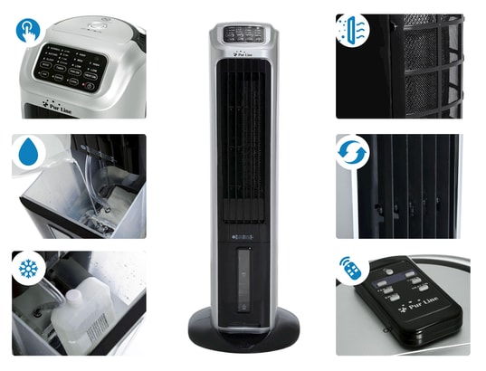 PURLINE - Rafraîchisseur d'air Rafraîchisseur d air au format tour de ventilation avec chau...