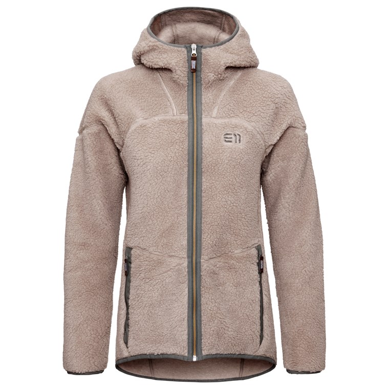 Elevenate W Glacier Pile Hood Ginger Beige