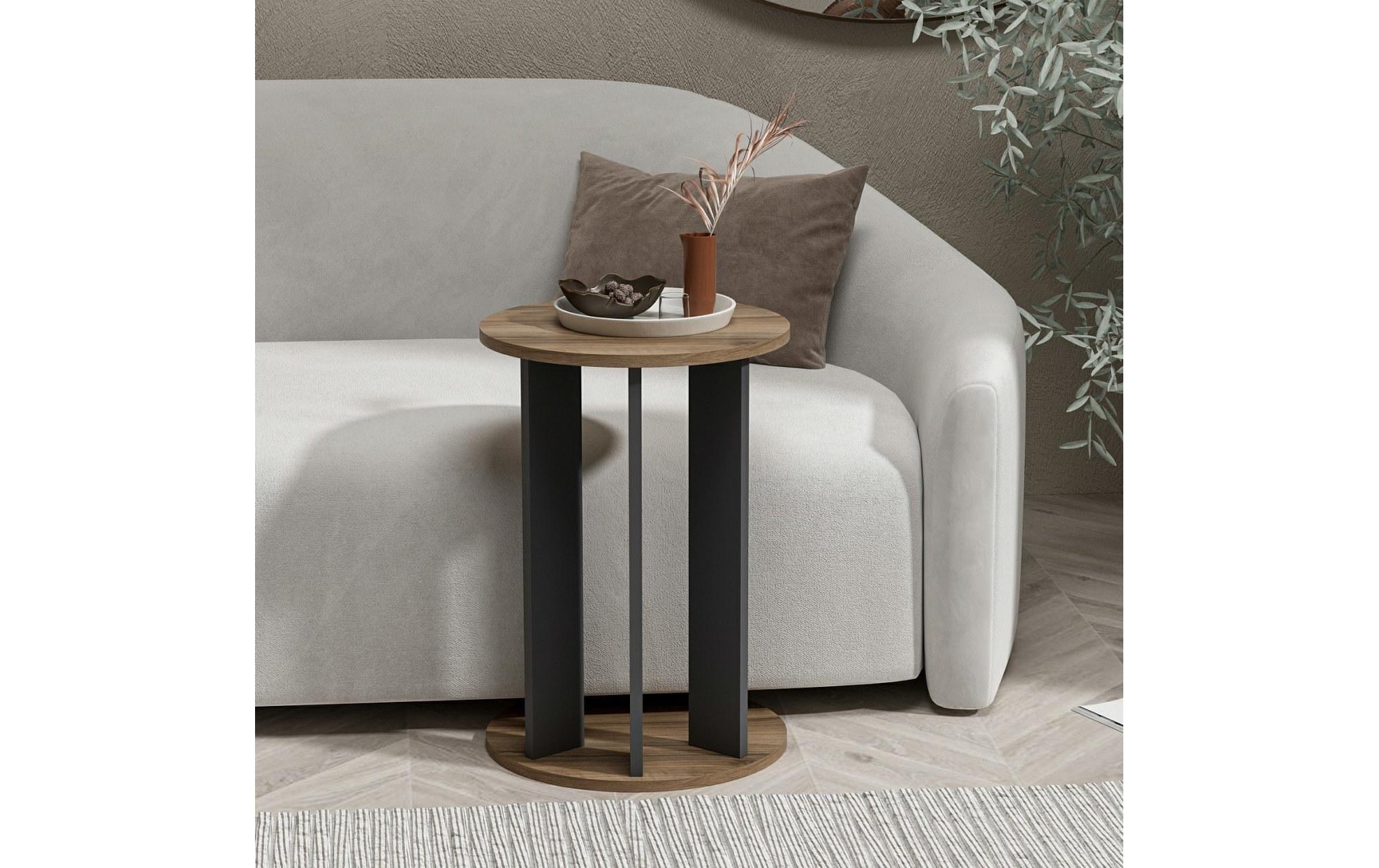 Beistelltisch Ema 34 x 64 cm, Braun/SchwarzHochwertiger Beistelltisch