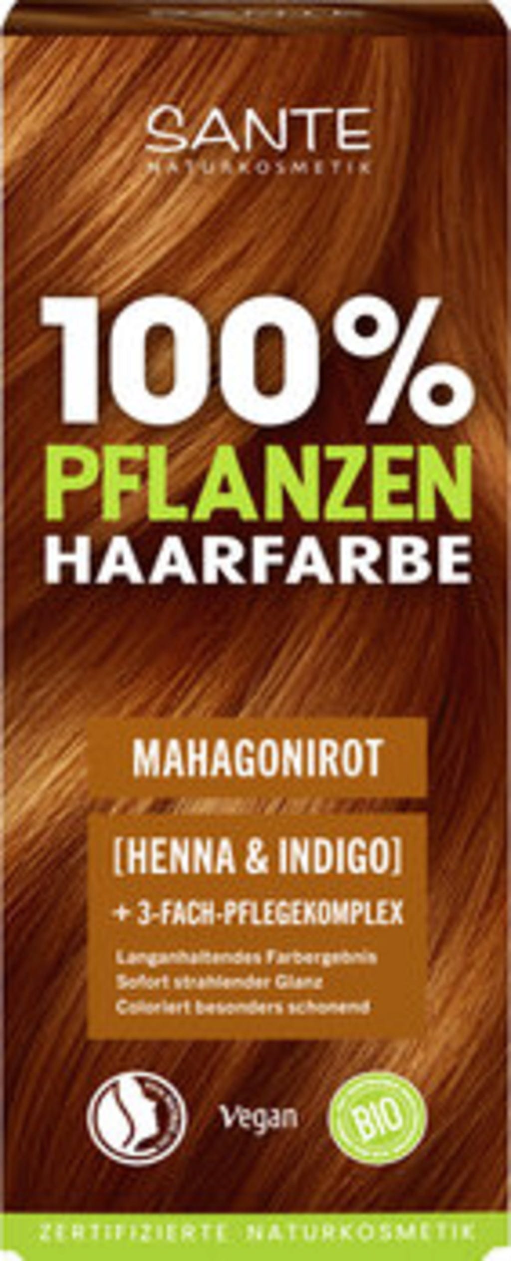 Santé naturally.  Pflanzen-Haarfarbe Mahagonirot, 100 g
