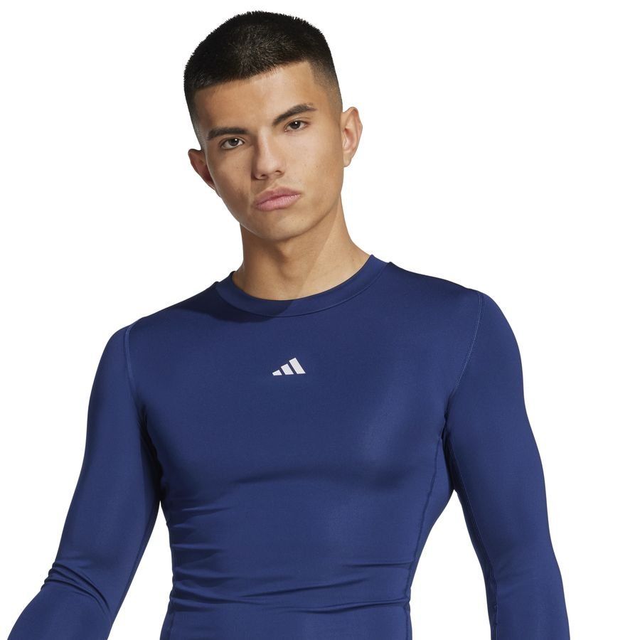 adidas Baselayer Techfit - Bleu Manches Longues