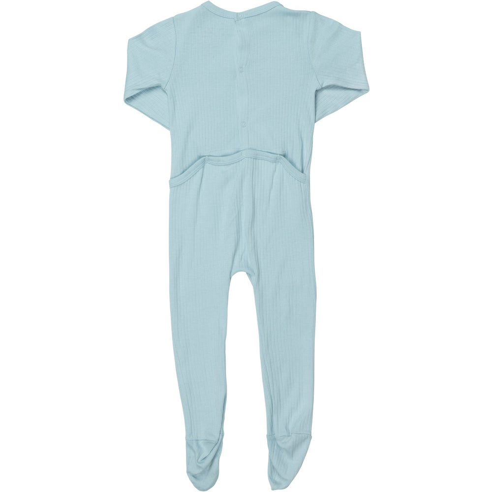 Køb COPENHAGEN COLORS Lt. Blue Rib Jersey Natdragt W. Back Opening