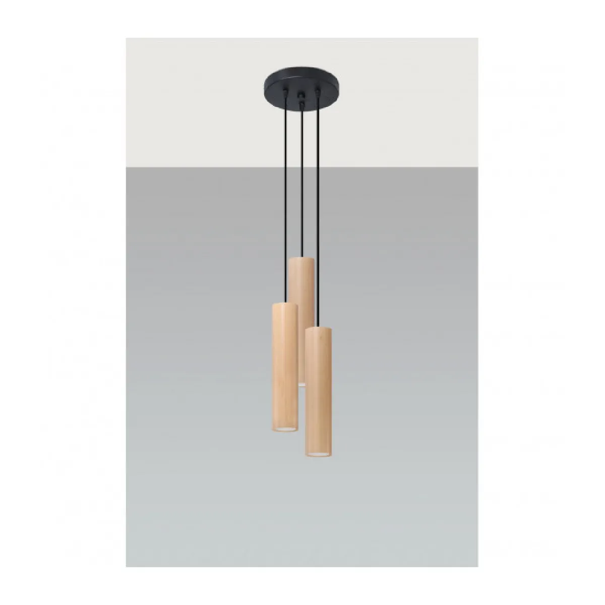 Luminaire Center Lino Cluster Suspension - Bois naturel