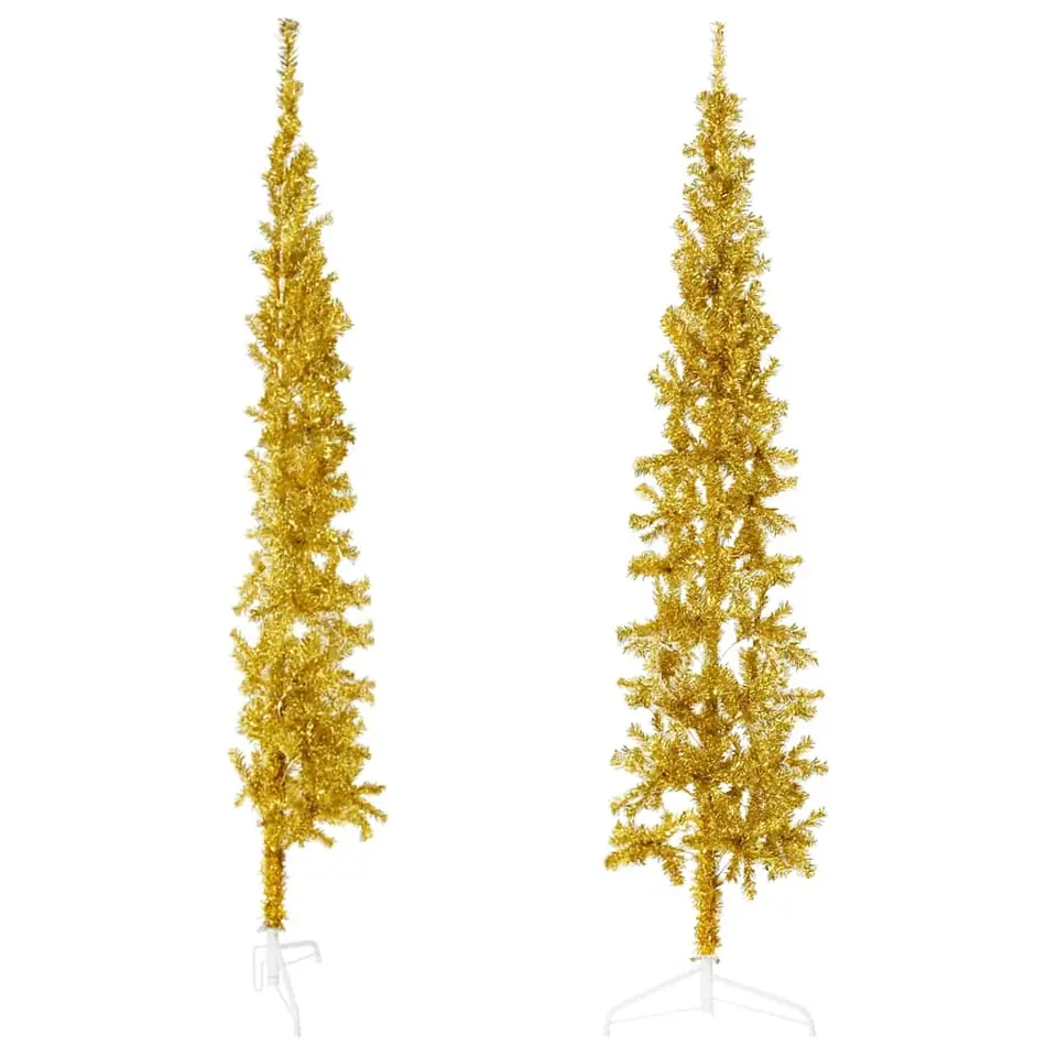 vidaXL - Halve Kunstkerstboom - Goud - 210 cm