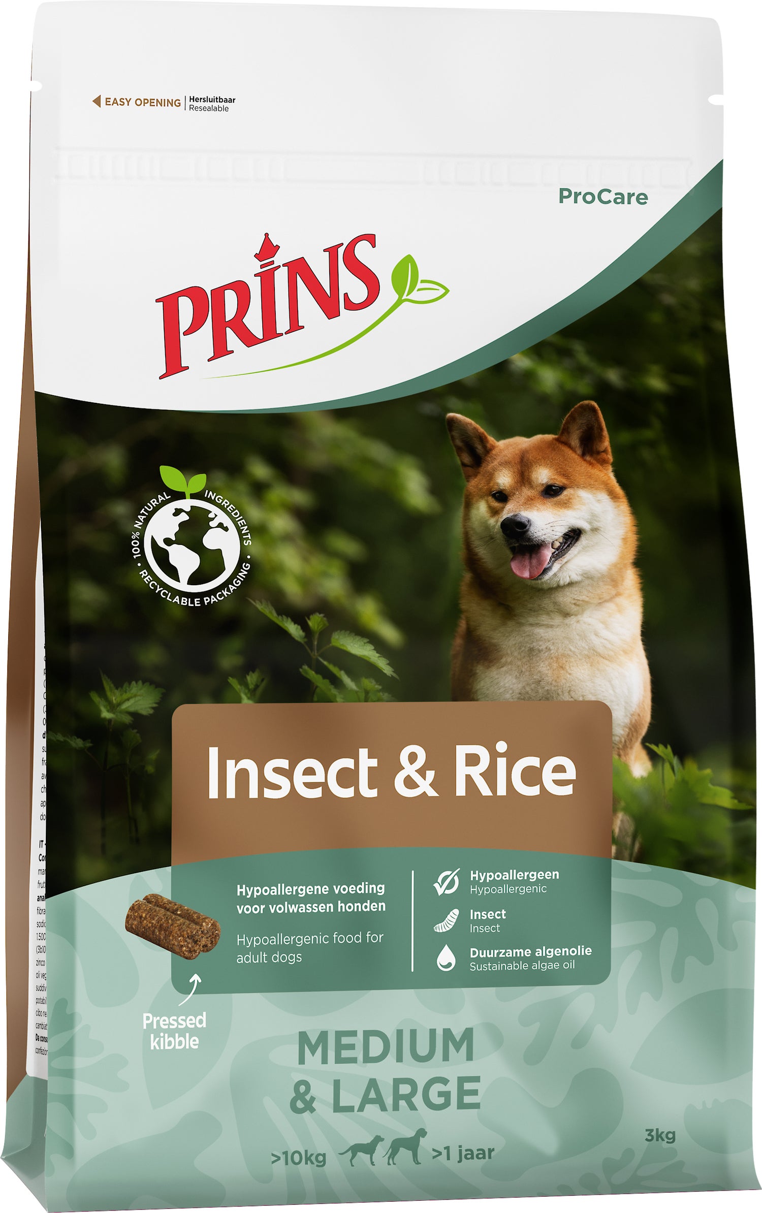 Prins hondenbrokken Procare Insect & Rice adult insecten 3 kg