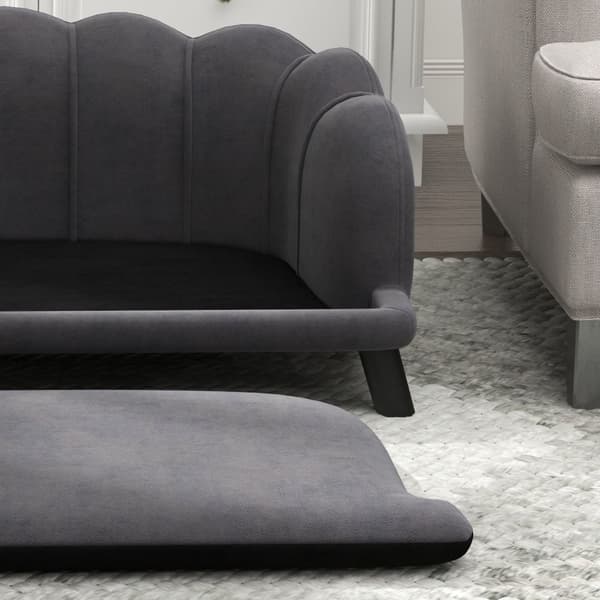 Luxury Hundesofa Ryggstøtte Treben Mørkegrå 98,5X60,5X35,5Cm