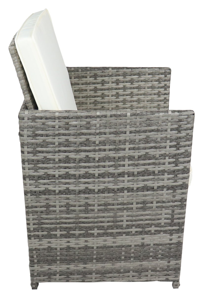 9-delige tuinmeubelset, rotan, grijs