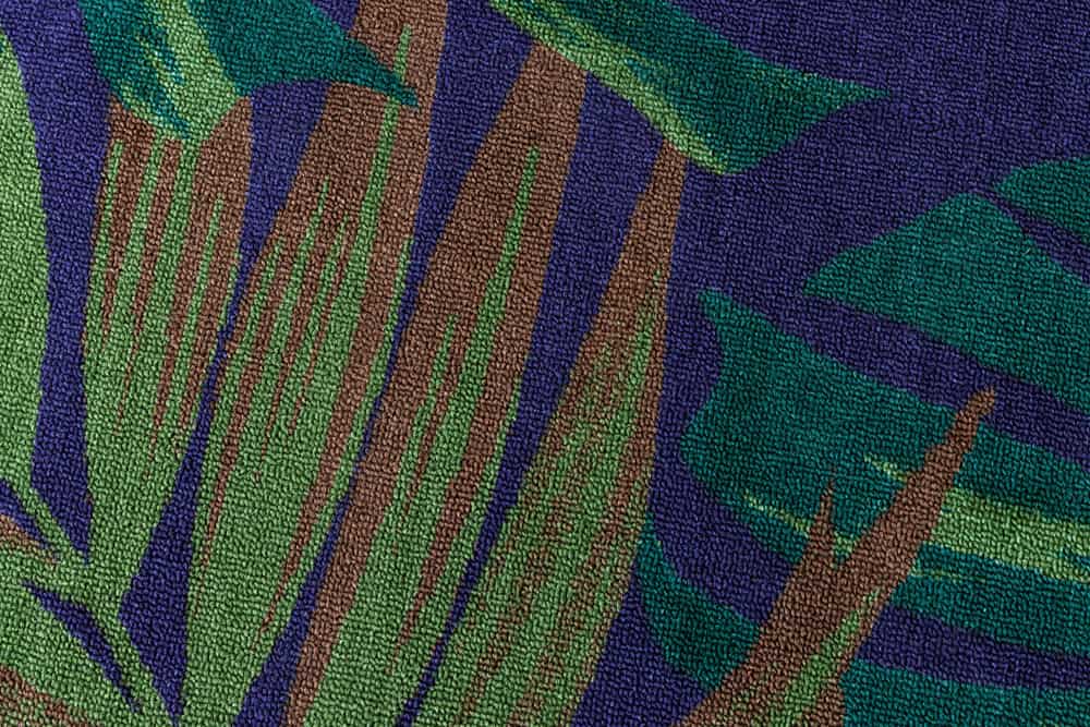 In- und Outdoor Teppich LEAF 180x120cm grün blau Blätter-Design Läufer wetterfest