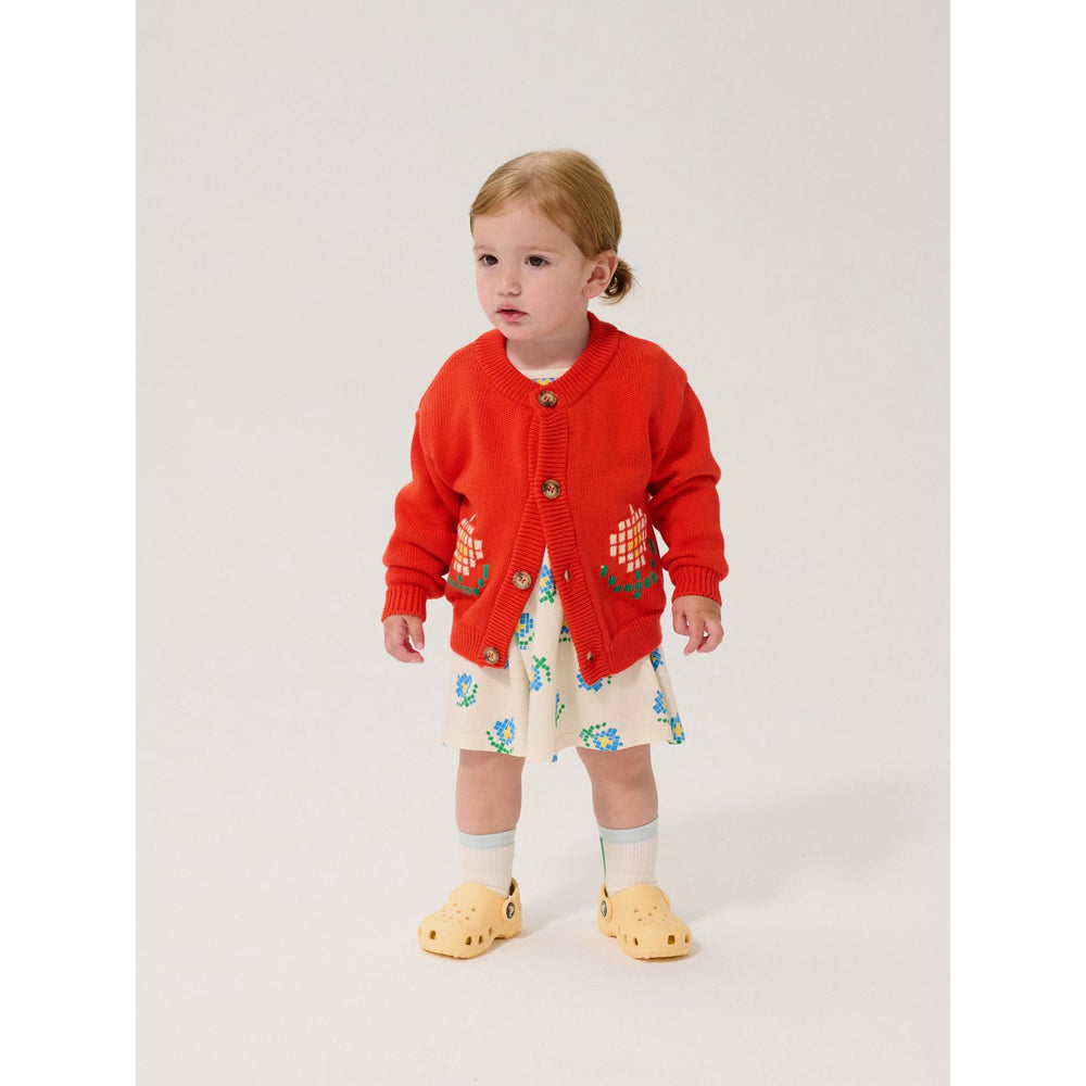 Køb Bobo Choses Red Pixel Daisy Cardigan