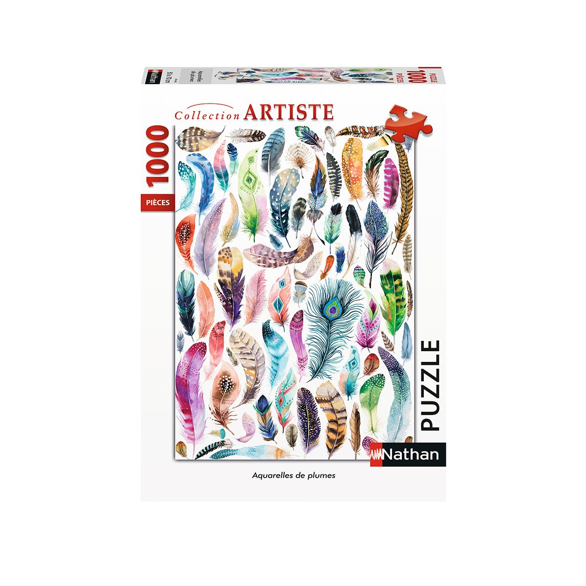 Puzzle 1000 pièces Nathan Artiste - Aquarelle plume