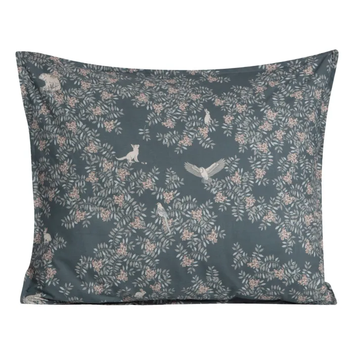 garbo&friends Taie d'oreiller Fauna en percale de coton | Bleu