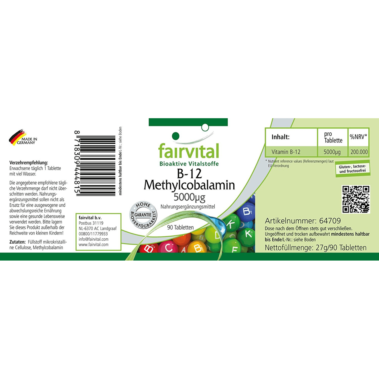 B-12 Methylcobalamin 5000µg (90 Tabletten)